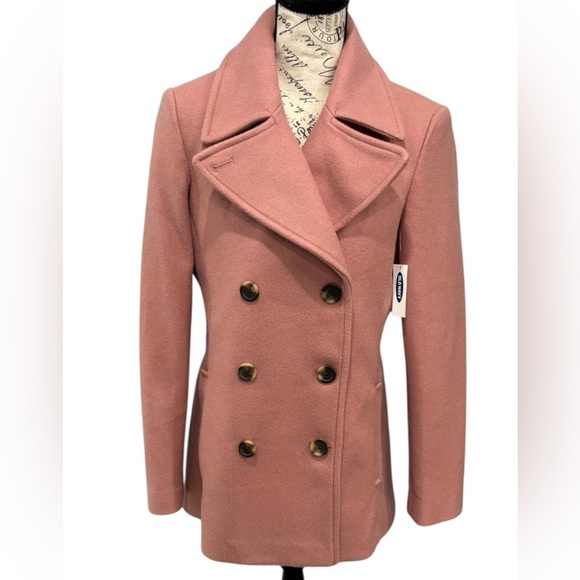 Old Navy Jackets & Blazers - NWT Elegant Old Navy Pink Double-Breasted Women's Coat